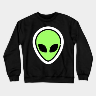 Alien Face // Line Art Sticker Crewneck Sweatshirt